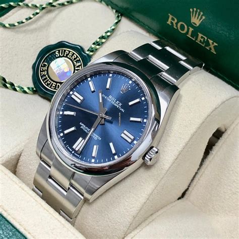 rolex oyster perpetual blue arabix|Rolex Oyster Perpetual blue price.